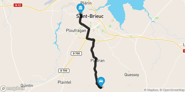 Itinéraire vers Saint-Brieuc