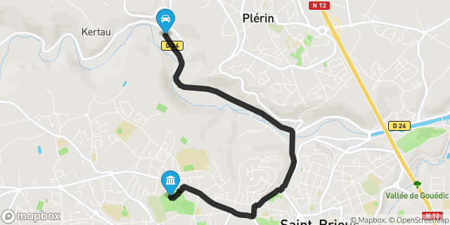 Itinéraire vers Saint-Brieuc