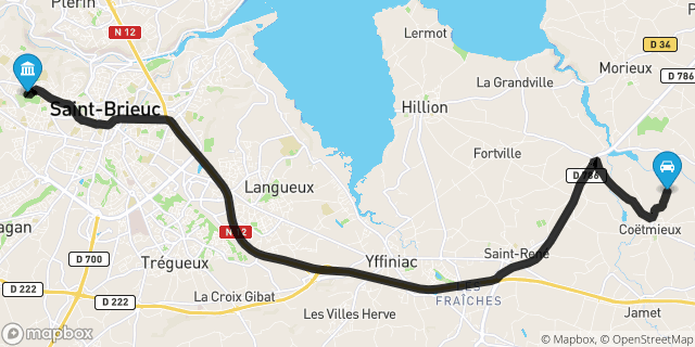 Itinéraire vers Saint-Brieuc