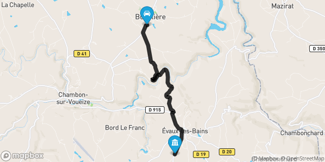 Itinéraire vers Évaux-les-Bains
