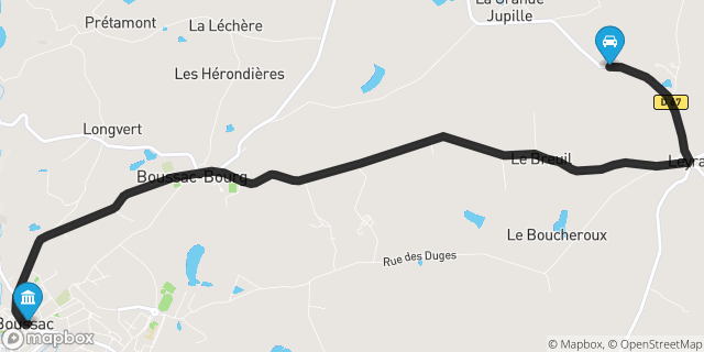 Itinéraire vers Boussac