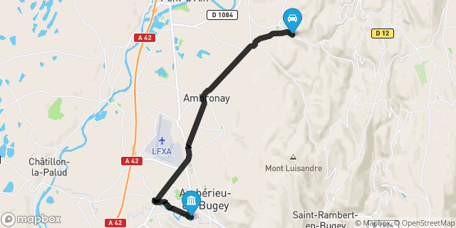 Itinéraire vers Ambérieu-en-Bugey