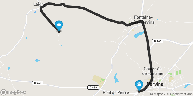 Itinéraire vers Vervins