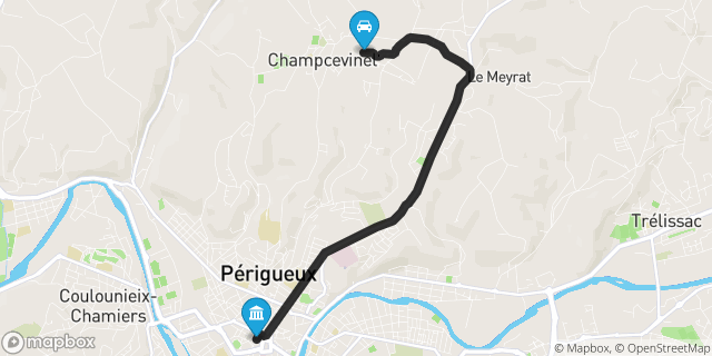 Itinéraire vers Périgueux