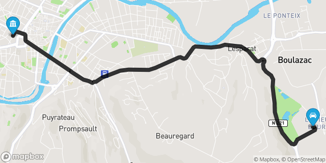 Itinéraire vers Périgueux