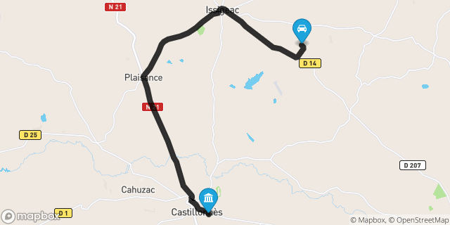 Itinéraire vers Castillonnès