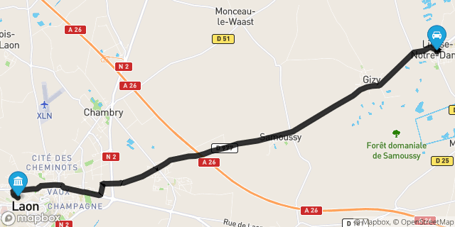 Itinéraire vers Laon