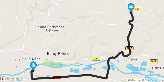 Itinéraire vers Vic-sur-Aisne