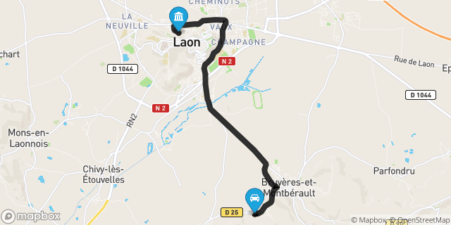 Itinéraire vers Laon