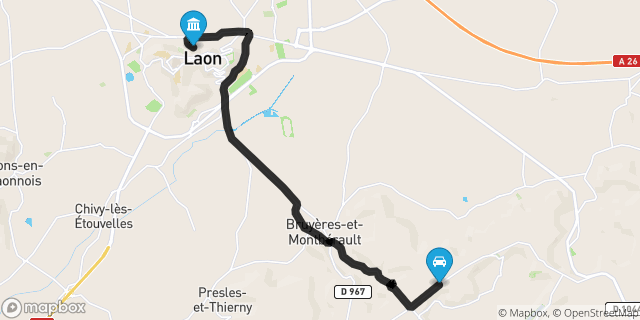 Itinéraire vers Laon