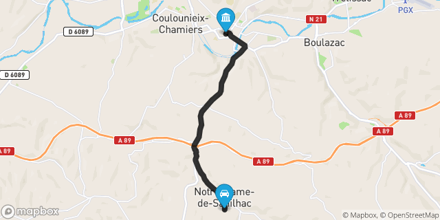 Itinéraire vers Périgueux