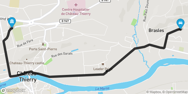Itinéraire vers Château-Thierry