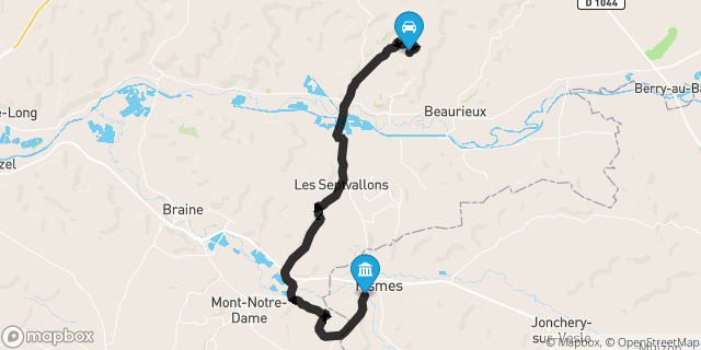 Itinéraire vers Fismes