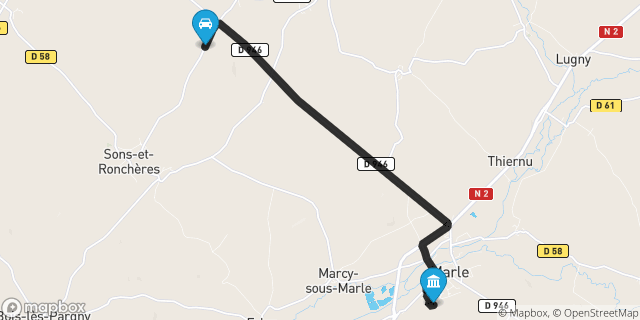 Itinéraire vers Marle