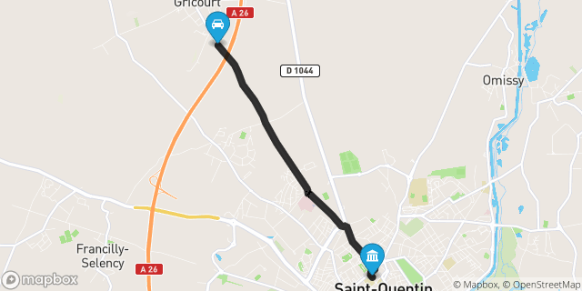 Itinéraire vers Saint-Quentin