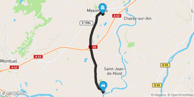 Itinéraire vers Meximieux