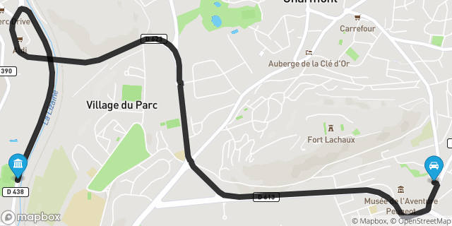Itinéraire vers Montbéliard