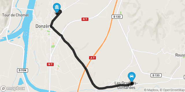 Itinéraire vers Donzère