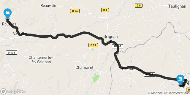 Itinéraire vers Valréas
