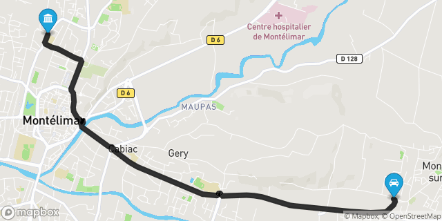 Itinéraire vers Montélimar