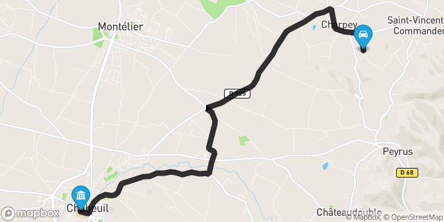 Itinéraire vers Chabeuil