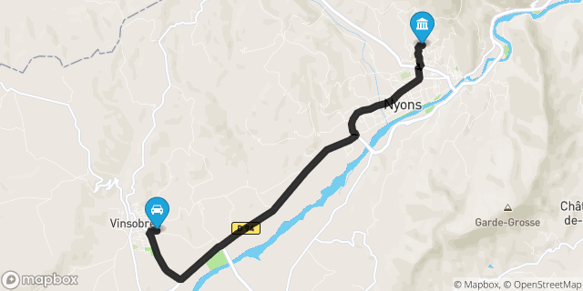 Itinéraire vers Nyons