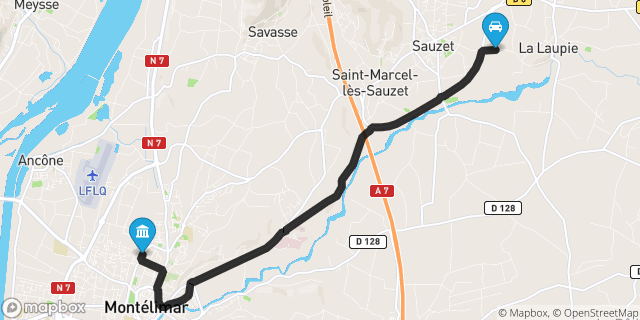 Itinéraire vers Montélimar