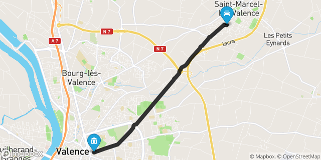 Itinéraire vers Valence