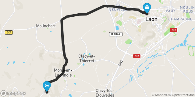 Itinéraire vers Laon