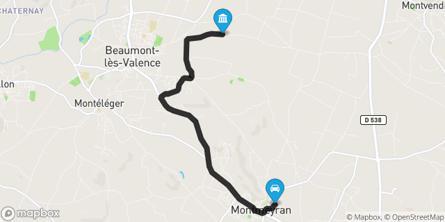 Itinéraire vers Beaumont-lès-Valence