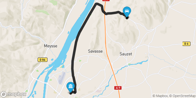 Itinéraire vers Montélimar