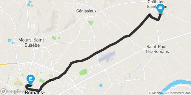 Itinéraire vers Romans-sur-Isère