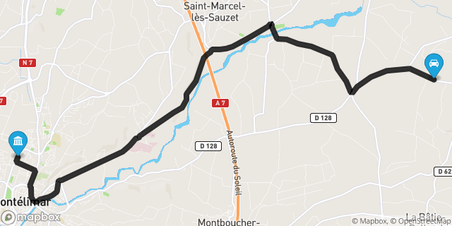 Itinéraire vers Montélimar