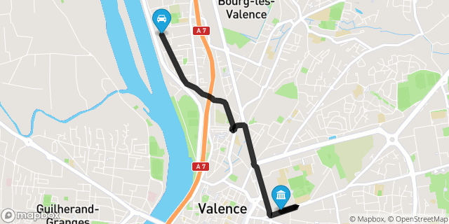 Itinéraire vers Valence