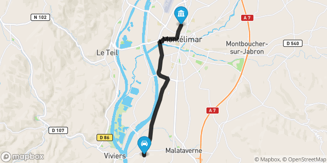 Itinéraire vers Montélimar
