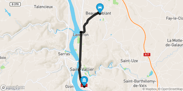 Itinéraire vers Saint-Vallier