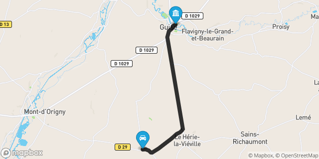 Itinéraire vers Guise