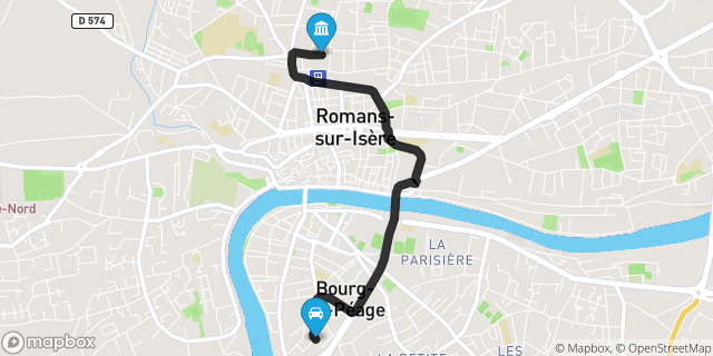 Itinéraire vers Romans-sur-Isère