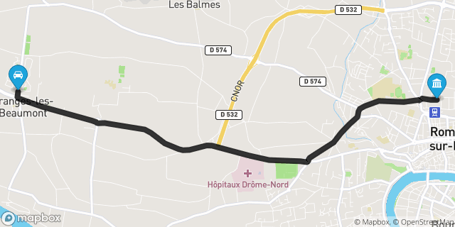 Itinéraire vers Romans-sur-Isère