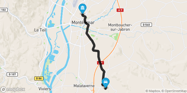 Itinéraire vers Montélimar