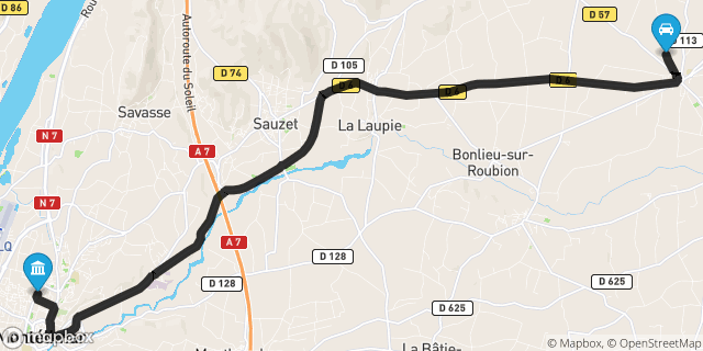Itinéraire vers Montélimar