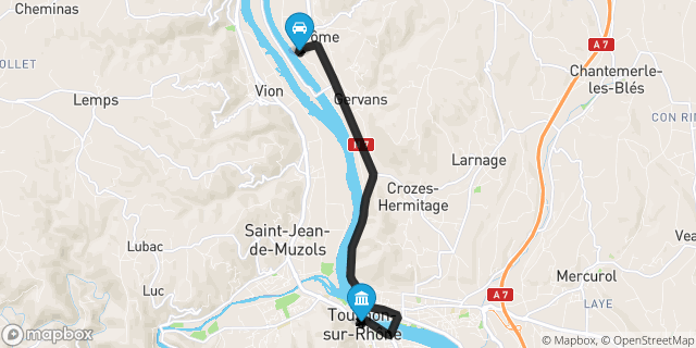 Itinéraire vers Tournon-sur-Rhône