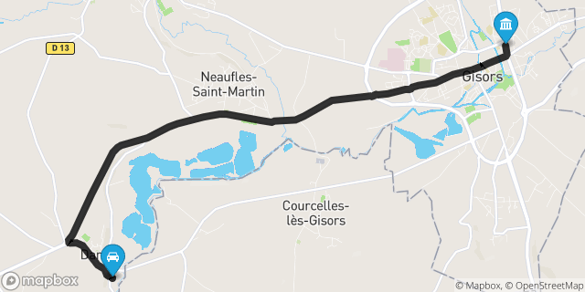 Itinéraire vers Gisors