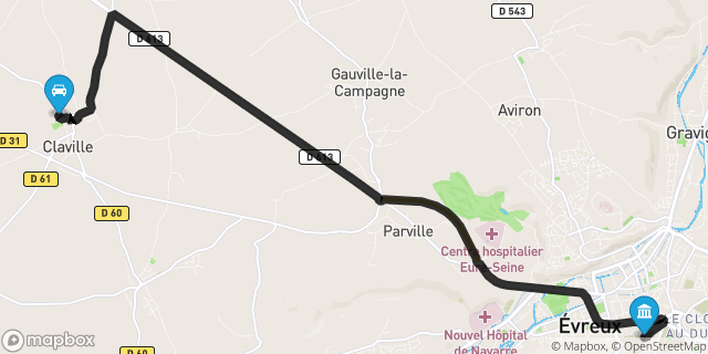 Itinéraire vers Évreux
