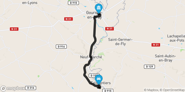 Itinéraire vers Gournay-en-Bray