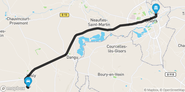 Itinéraire vers Gisors