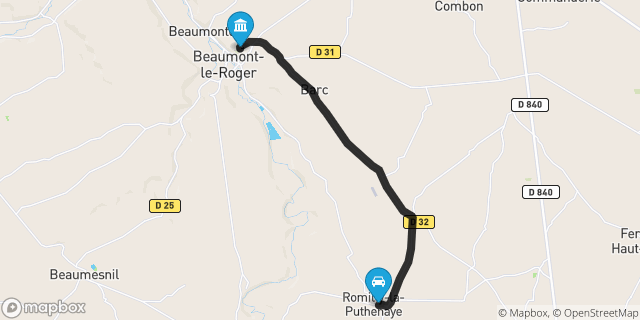 Itinéraire vers Beaumont-le-Roger