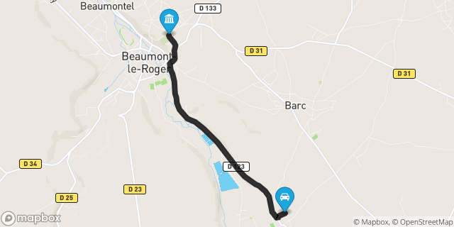 Itinéraire vers Beaumont-le-Roger