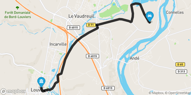 Itinéraire vers Louviers