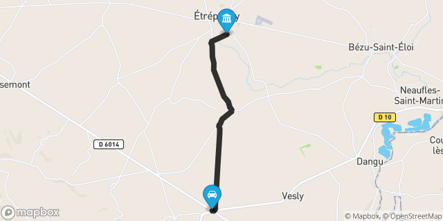 Itinéraire vers Étrépagny